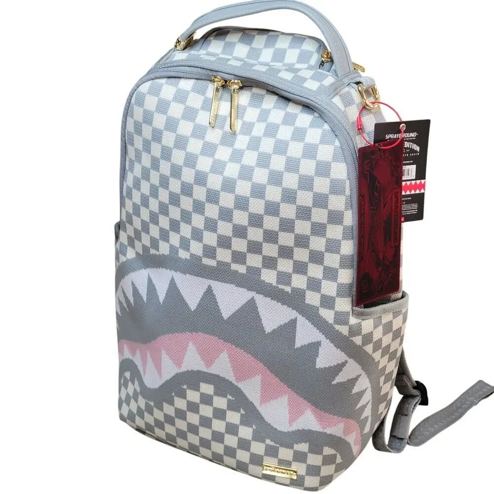 NWT SPRAYGROUND Knit SHARKS IN PARIS Cream DLX Backpack Soldout Limited Edition